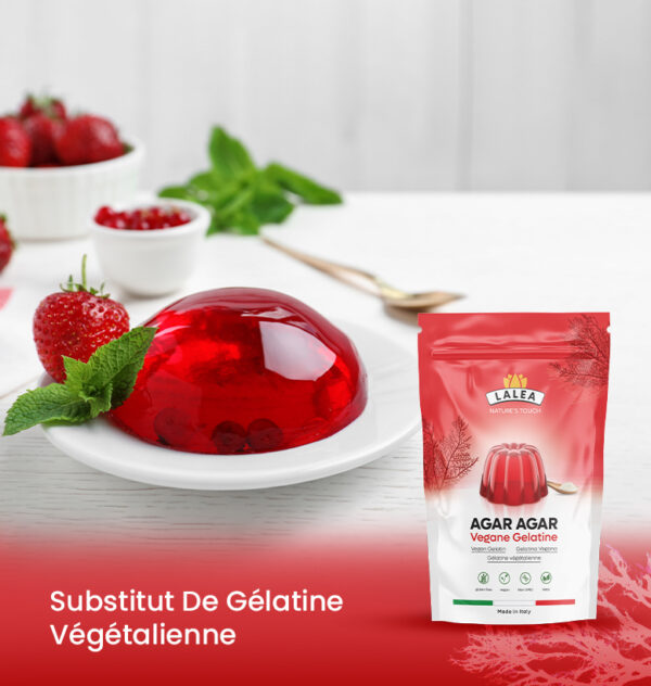 Agar Agar en Poudre 115g, Gélatine Naturel Végétal pour Gelées, Desserts, Confitures, Substitut de feuille de Gelatine bovine, Riche en Fibres- Vegetale-Vegan - Image 2