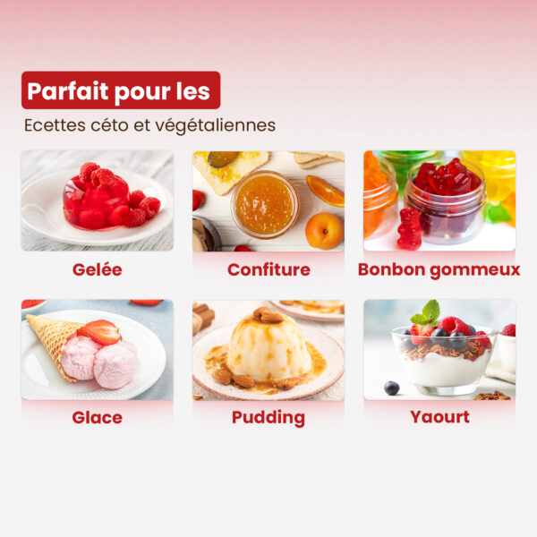 Agar Agar en Poudre 115g, Gélatine Naturel Végétal pour Gelées, Desserts, Confitures, Substitut de feuille de Gelatine bovine, Riche en Fibres- Vegetale-Vegan - Image 6