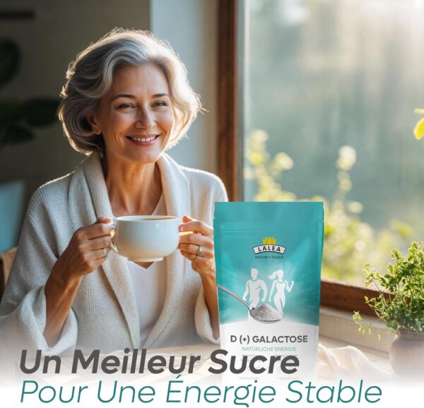 D(+) Galactose - Poudre de galactose (1Kg) - source d'énergie importante - Galactose le sucre pour le cerveau - sucre simple pour le cerveau - sans additifs indésirables - Image 3