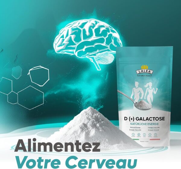 D(+) Galactose - Poudre de galactose (1Kg) - source d'énergie importante - Galactose le sucre pour le cerveau - sucre simple pour le cerveau - sans additifs indésirables - Image 5