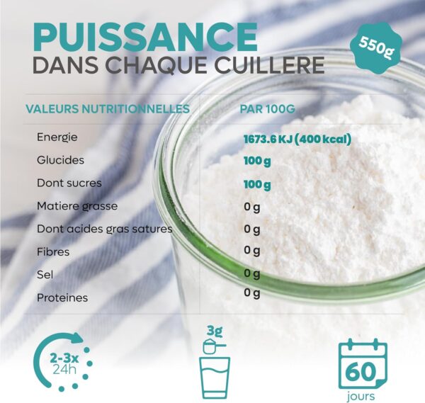D(+) Galactose - Poudre de galactose (1Kg) - source d'énergie importante - Galactose le sucre pour le cerveau - sucre simple pour le cerveau - sans additifs indésirables - Image 6